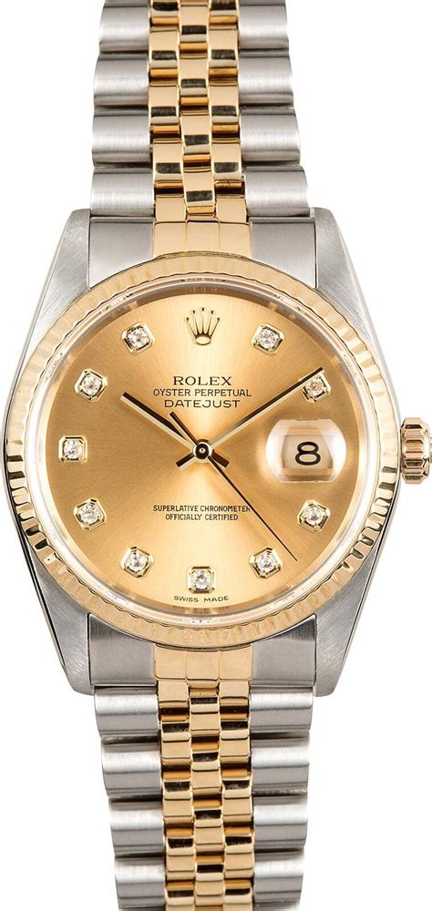 rolex datejust 36 with diamonds.